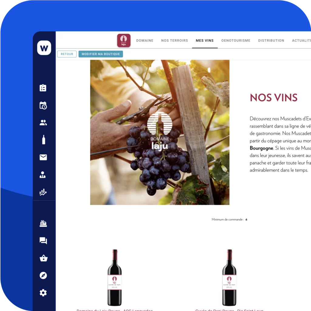 capture boutique en ligne logiciel de gestion viticole e-commerce de vin